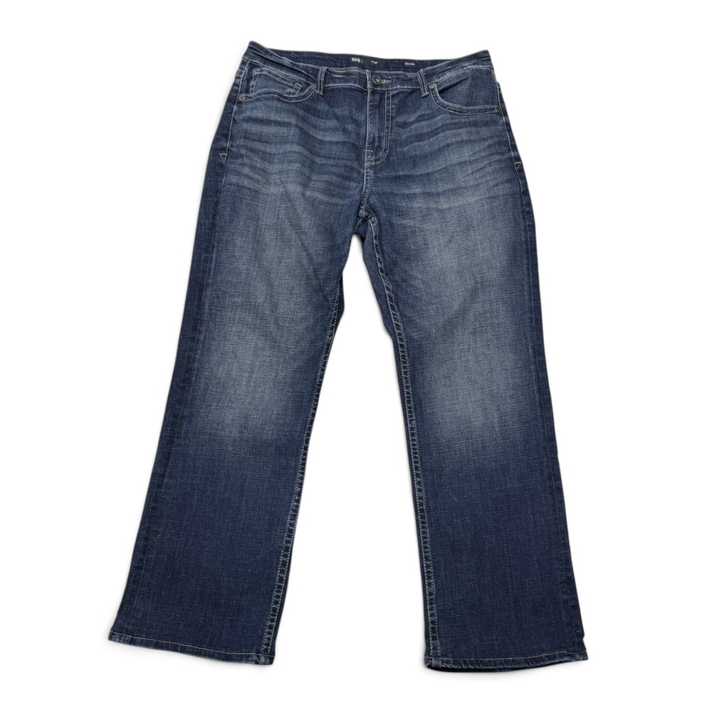 BKE Tyler Mens Straight Leg Dark Wash Stretch Jeans 33 x 30 GBS23290 Blue